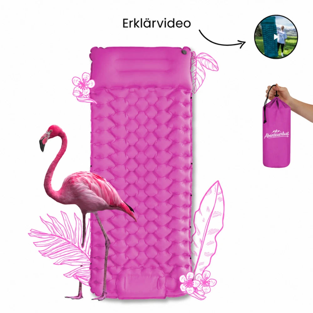 Ultraleichte & kompakte Isomatte - perfekt für unterwegs - Pink